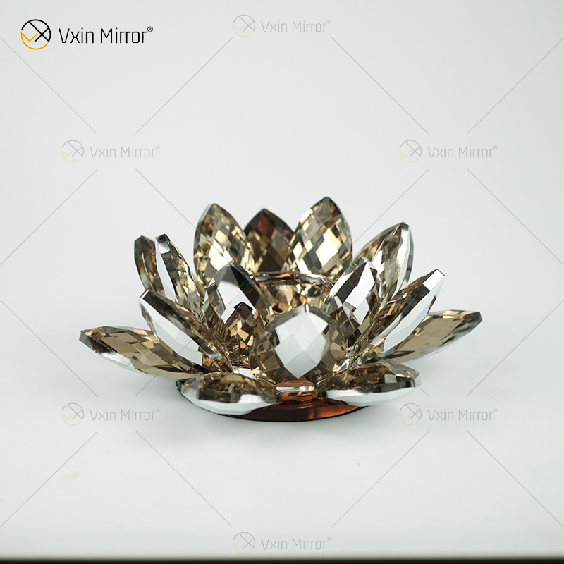 Заводская поставка Vxin Mirror Flower VX-07 Серебряный подсвечник Lotus Crystal Подсвечник