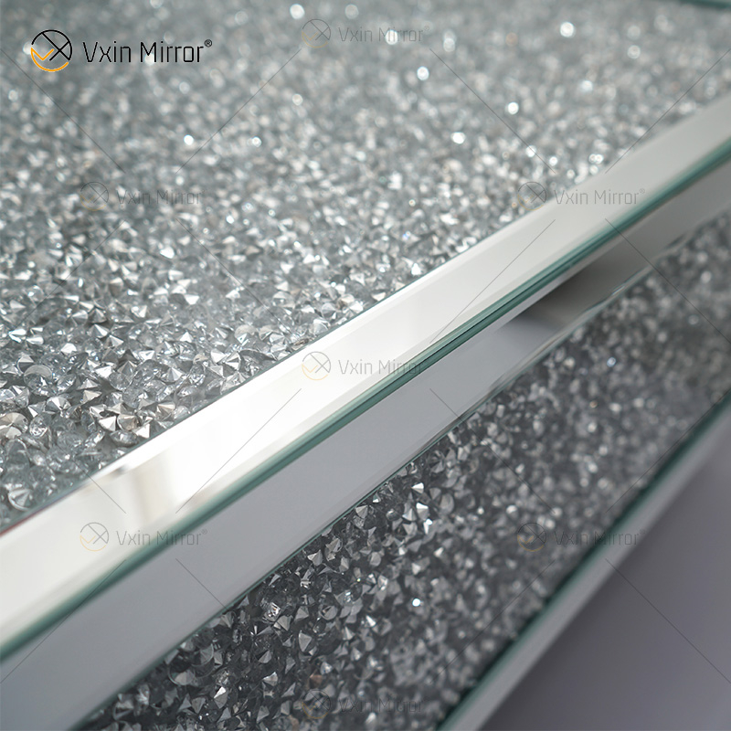 Индивидуальный стол WXF-141 Измельченный бриллиантовый домашний серебряный зеркальный журнальный столик