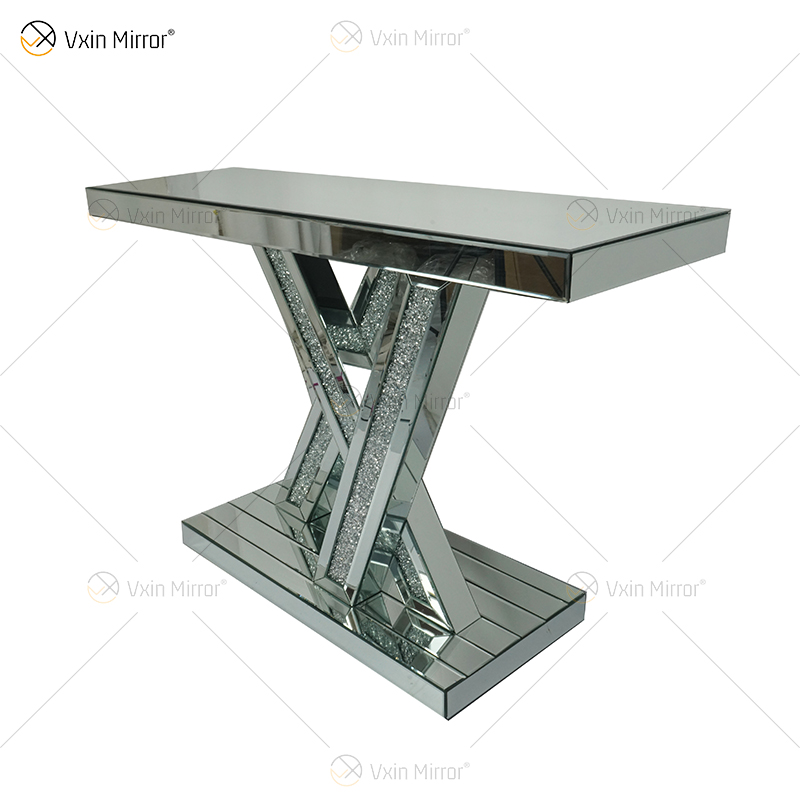 Прямая продажа с фабрики WXWF-513 Diamond Crush Mirror Console Table Crystal Мебель для дома Стеклянный консольный стол
