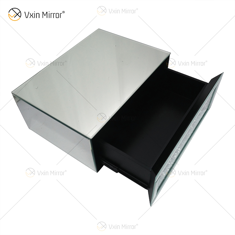 Vxin Factory Supply WXF-153 Серебряный декор для стен Серебряный дробленый бриллиант Зеркало Прямоугольная настенная полка