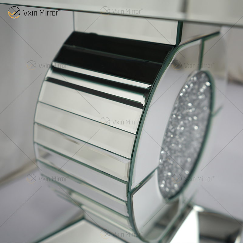 Заводская поставка Vxin End Table WXF-157 Серебряный измельченный алмазный зеркальный столик с выдвижным ящиком