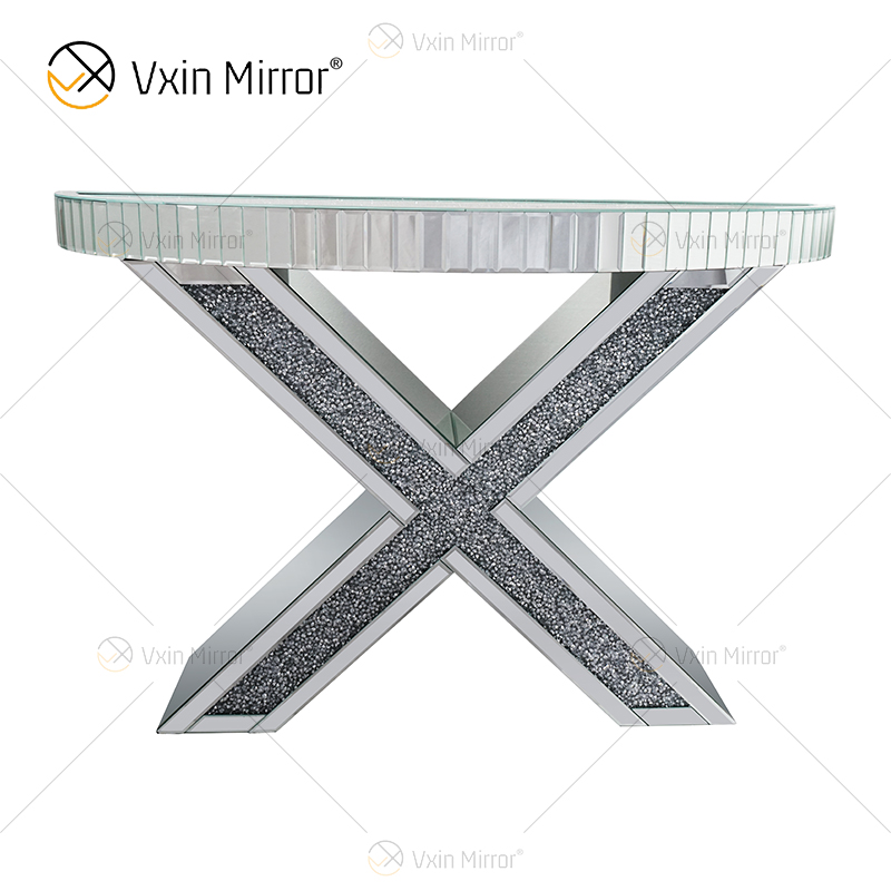 Заводская поставка Vxin Modern Home Decor Luxury Crush Diamond Зеркальный консольный стол с зеркалом