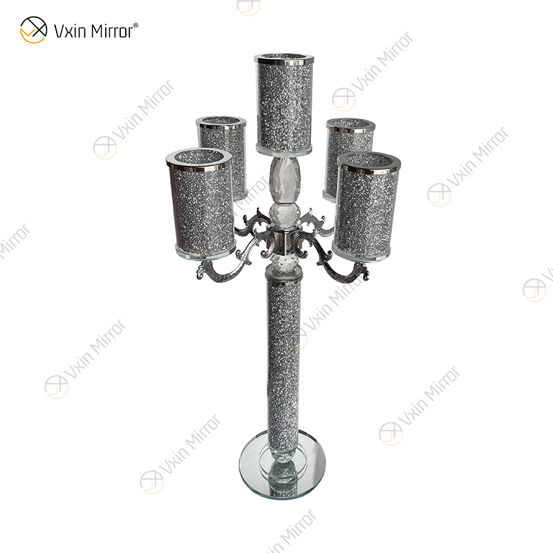 Настраиваемое имя Современный элегантный VX-09 Silver Crystal 75 Light Mirrorr Подсвечник для домашней свадьбы