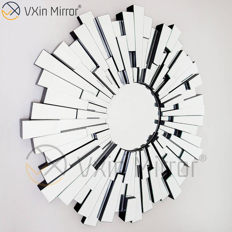 Vxin Wall Decoration WXM-1004 Silver 3D Glass Wall Hanging Mirror