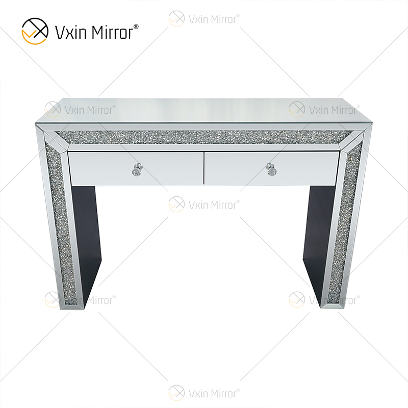 Home Decor WXF-720 Зеркальный угловой комод с измельченным бриллиантом и 2 ящиками