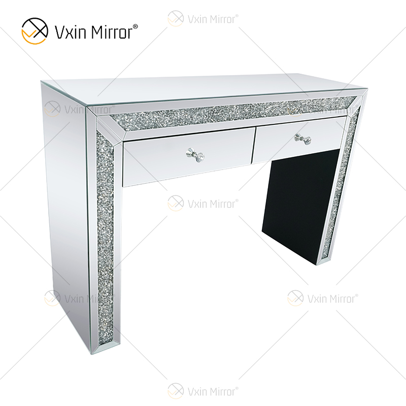 Home Decor WXF-720 Зеркальный угловой комод с измельченным бриллиантом и 2 ящиками