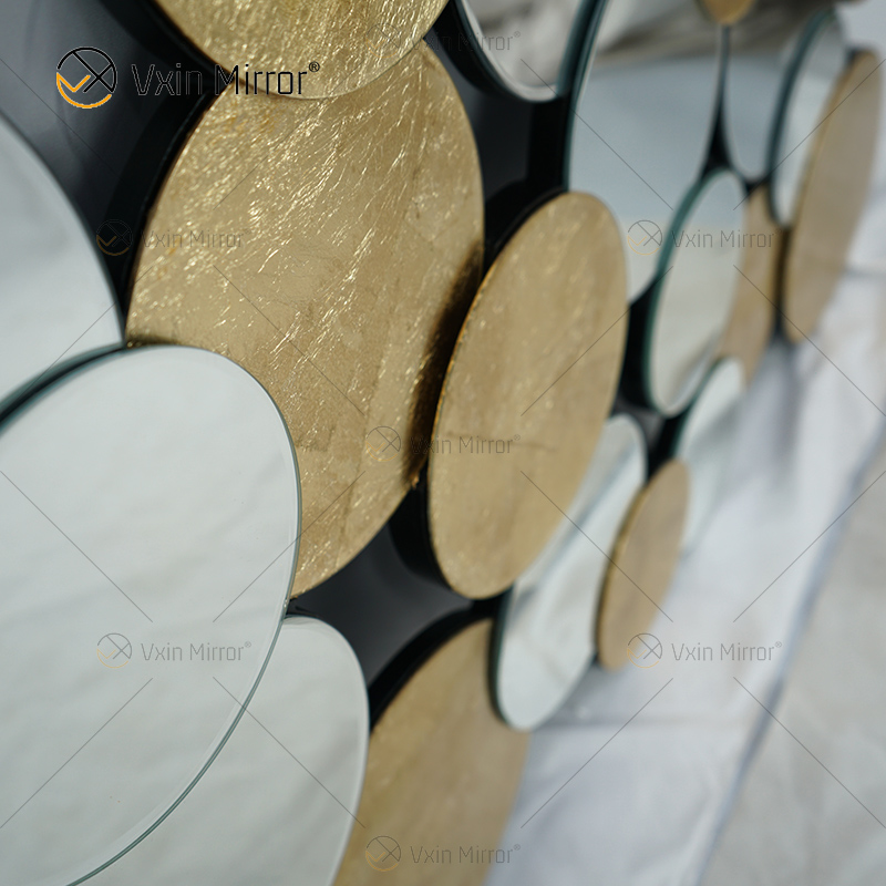 Горячая продажа 2000 шт. WXM-2498 Golden Leaf 3D Luxury Wall Mirror