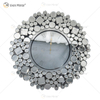 Зеркальные часы WXMC-085 Silver Wall Decor Элегантные хрустальные круглые часы