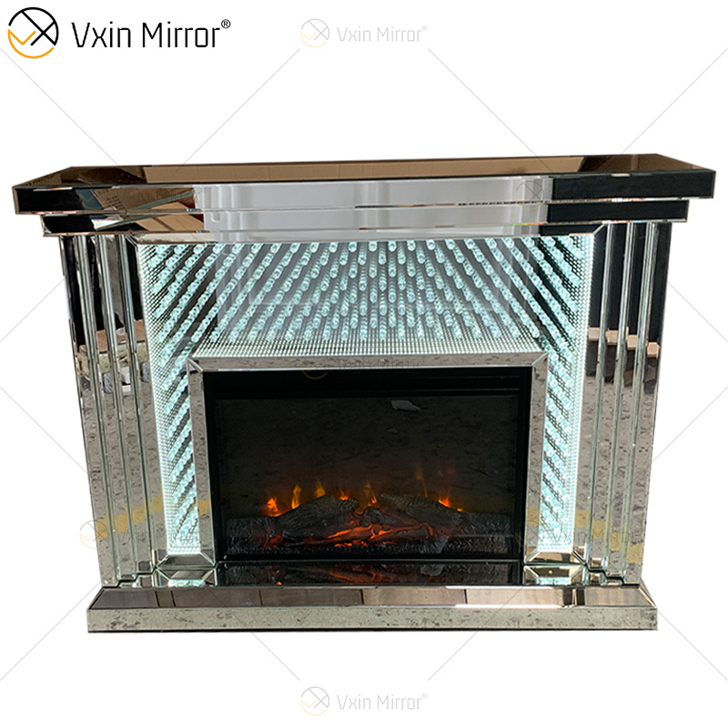 Tunnel Infinity Lights WXWF-1097A Роскошный хрустальный зеркальный камин со светодиодной подсветкой Электрический зеркальный камин для гостиной