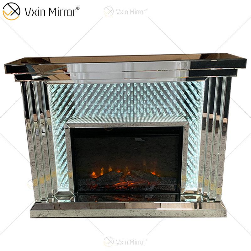 Tunnel Infinity Lights WXWF-1097A Роскошный хрустальный зеркальный камин со светодиодной подсветкой Электрический зеркальный камин для гостиной