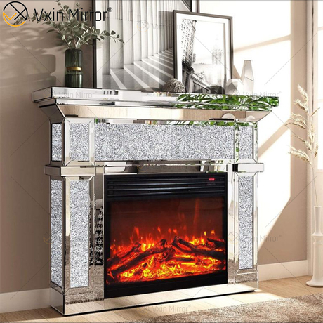 WXF-2131 Алмазный Интеллектуальный Зеркальный Камин Пульт Дистанционного Управления Умная Плита Горячие Продажи 48 Дюймов Крытый SILVER FIRE Iron Style