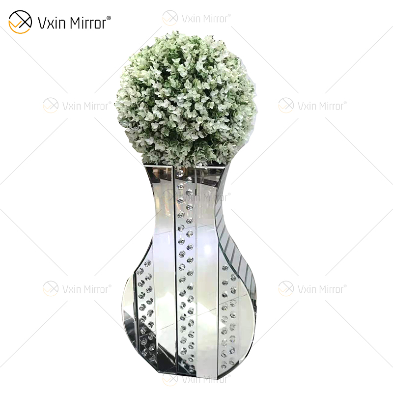 WXMV Home Hotel Decor Внутренняя серебряная дробленая бриллиантовая зеркальная ваза с большими горшками для последователей Зеркальная ваза