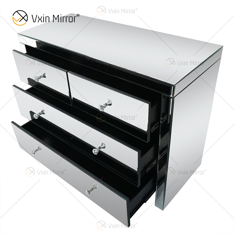 Заводская поставка WXF-804 Silver Home Decor Зеркальный шкаф с ящиками Muti
