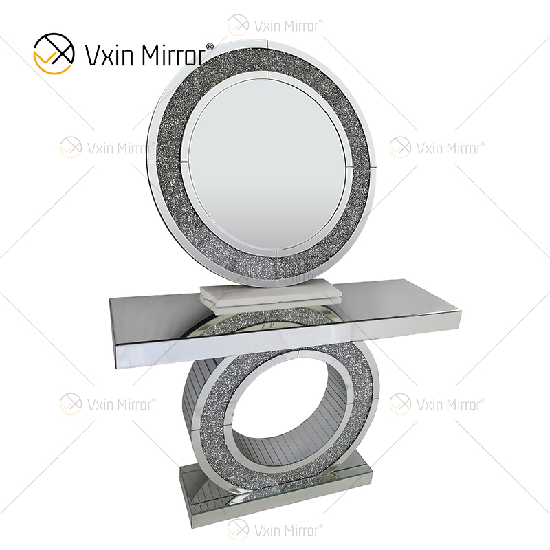 Мулти стол и зеркало консоли цвета современные серебряные изготовленные кристаллом деревянные