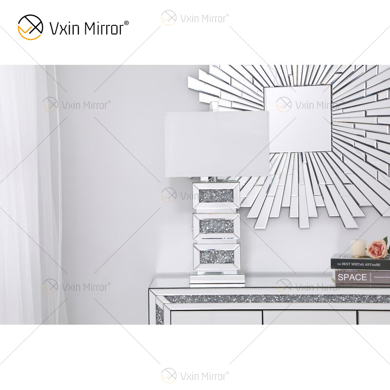 Заводская поставка WXTL-141 Современная серебряная акриловая светодиодная настольная зеркальная лампа для теплого света