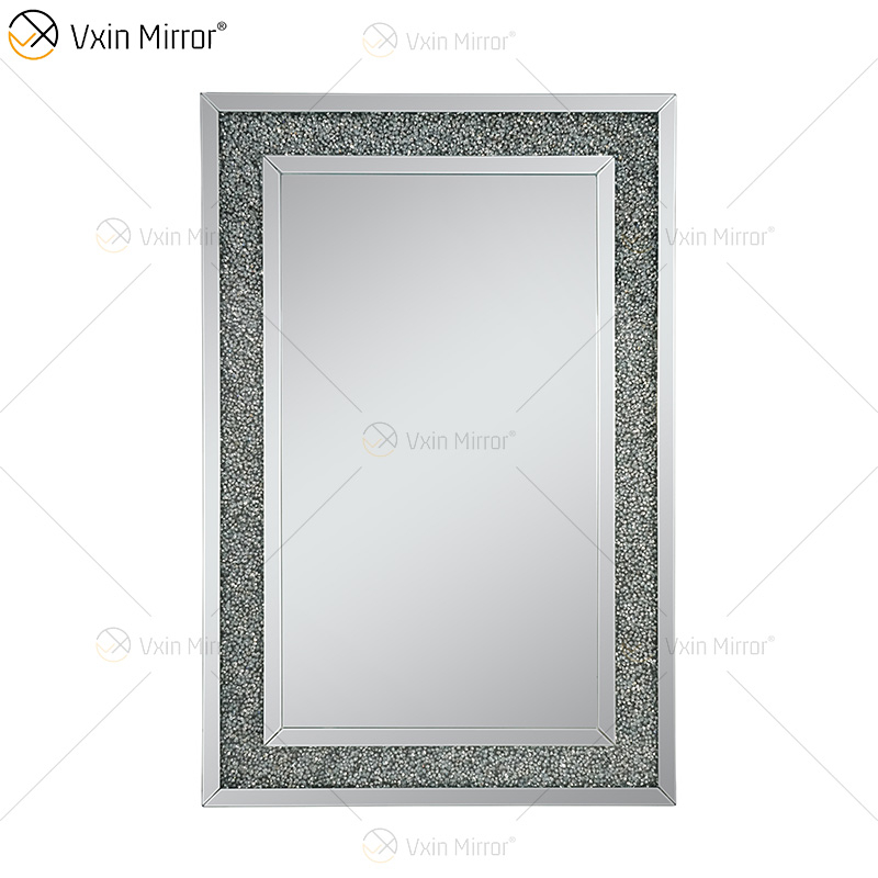 WXM-1759 Gold Factory Supply Design Украсьте 3 цвета Щебень Алмазная мебель Зеркала Декор Гостиная Настенное зеркало