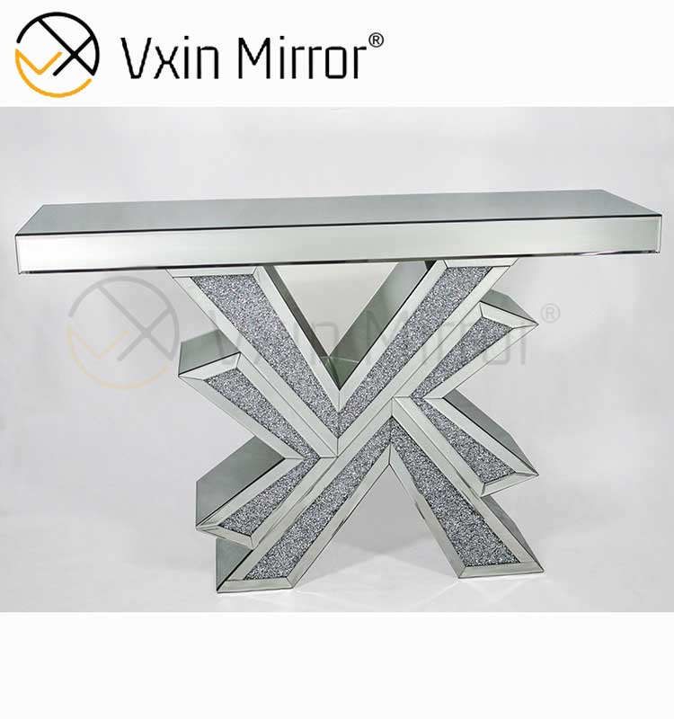 Vxin Miorror WXF-067 Заводская поставка Элегантный консольный стол из ментального стекла Отель Дешевый серебряный стол Colsole