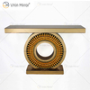 Заводская поставка Vxin Luxury Crystal Glass Brown Console Table с зеркалом