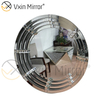 3D Curved WXM-2147 Silver Round Crystal Wall Hanging Mirror
