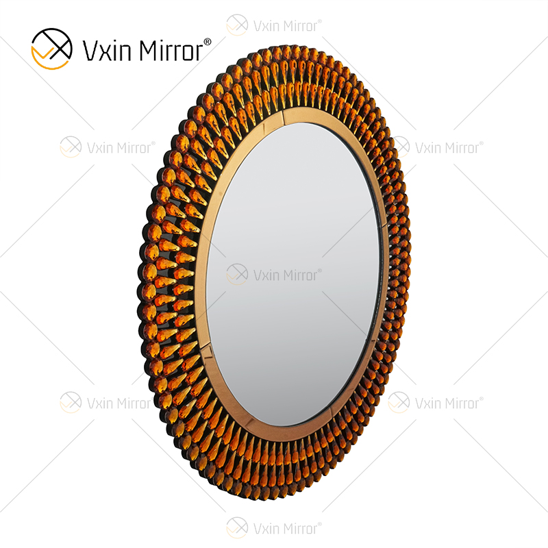 Venetian Decor WXM-1112 Настенное настенное зеркало в форме пагоды из коричневого стекла