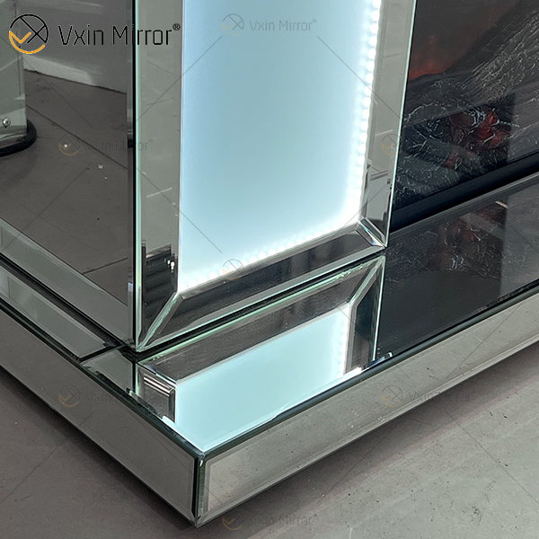 Новый дизайн WXMF-096 LED Серебряный матовый стеклянный зеркальный камин в гостиной с вставкой для помещения