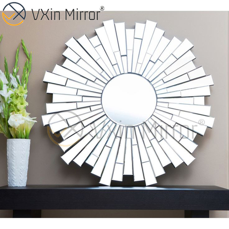 Vxin Wall Decoration WXM-1004 Silver 3D Glass Wall Hanging Mirror