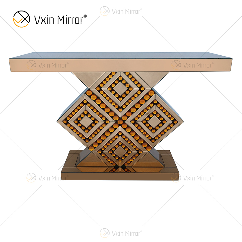 Поставка на заводе Modern WXF-105 Crystal Diamond Glass Console Table Gold Set Мебель для прихожей