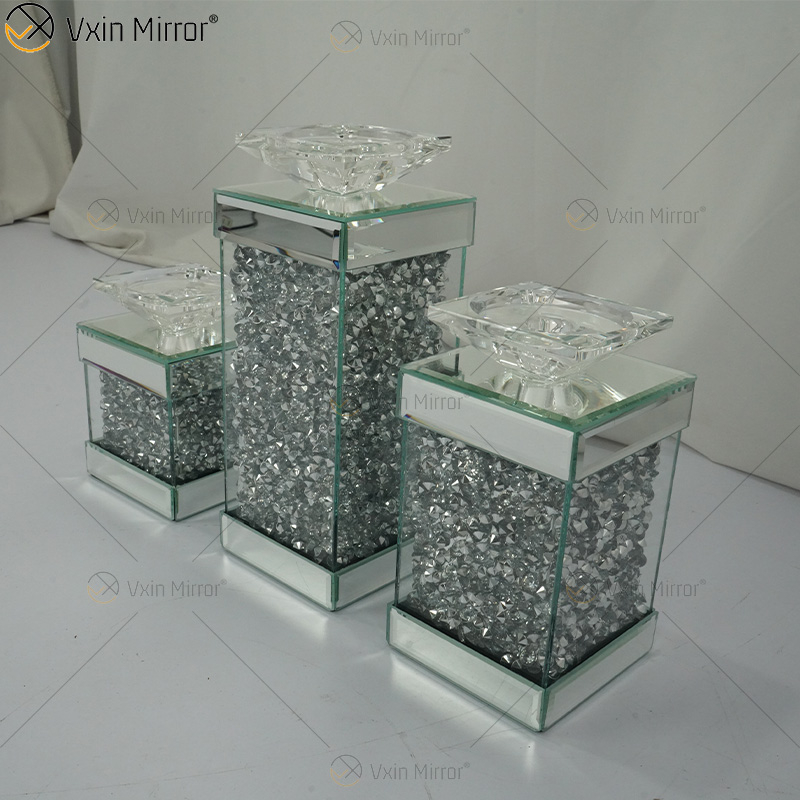 Vxin Mirror WXCH-078 Серебряные плавающие кристаллы Зеркальные канделябры Подсвечник