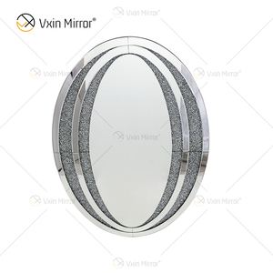Factory Direct Oval WXM-1765 Элегантное настенное украшение Silver Diamond Mirror