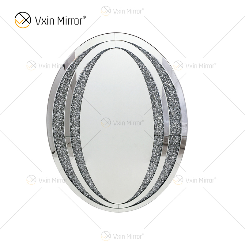 Factory Direct Oval WXM-1765 Элегантное настенное украшение Silver Diamond Mirror