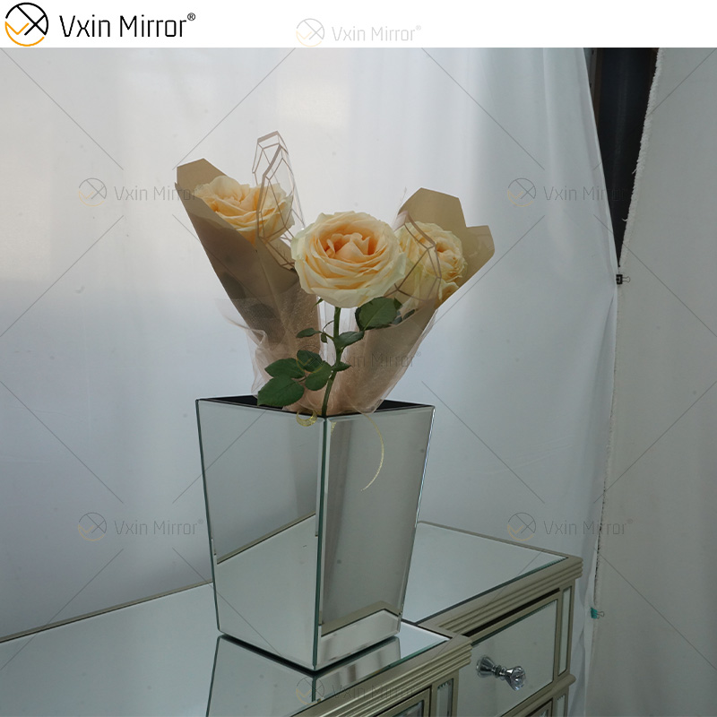 Vxin Mirror WXMV-034 Зеркальная ваза Кристалл Серебряное стекло Декоративная ваза для цветов Элегантный домашний декор не может удерживать воду