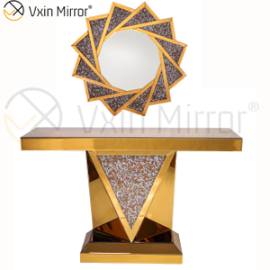 Дешевые Vxin Современная мебель для гостиной Home Decor Crush Diamond Роскошный набор мебели Зеркальный консольный стол