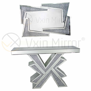 Хороший поставщик Vxin Home Decor V Silver Furniture Modern Crush Diamond Console Table с современным зеркалом