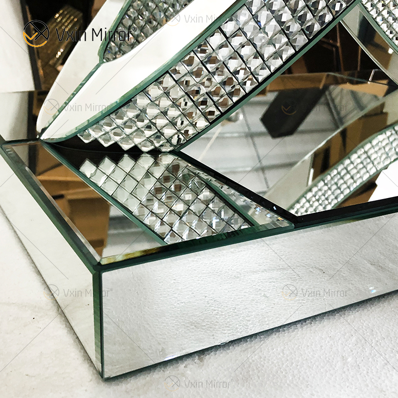 WXWF-128 Home Decor Crystal Silver Стеклянная мебель с зеркальным столиком