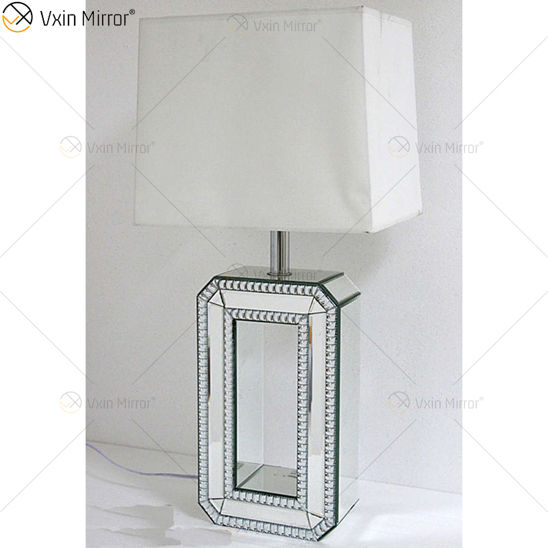 WXTL-004 Современная серебряная зеркальная лампа с абажуром для дробленого алмаза