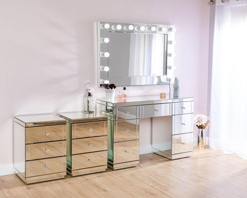 Venetian Dressing Styles VXin WXDL-107 Sparkle Silver Hollywood Mirror Switch Control с 3-цветными лампочками
