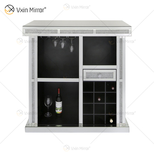 Vxin Home Decor WXF-142 Серебряный зеркальный шкаф для вина с дробленым бриллиантом и одним ящиком