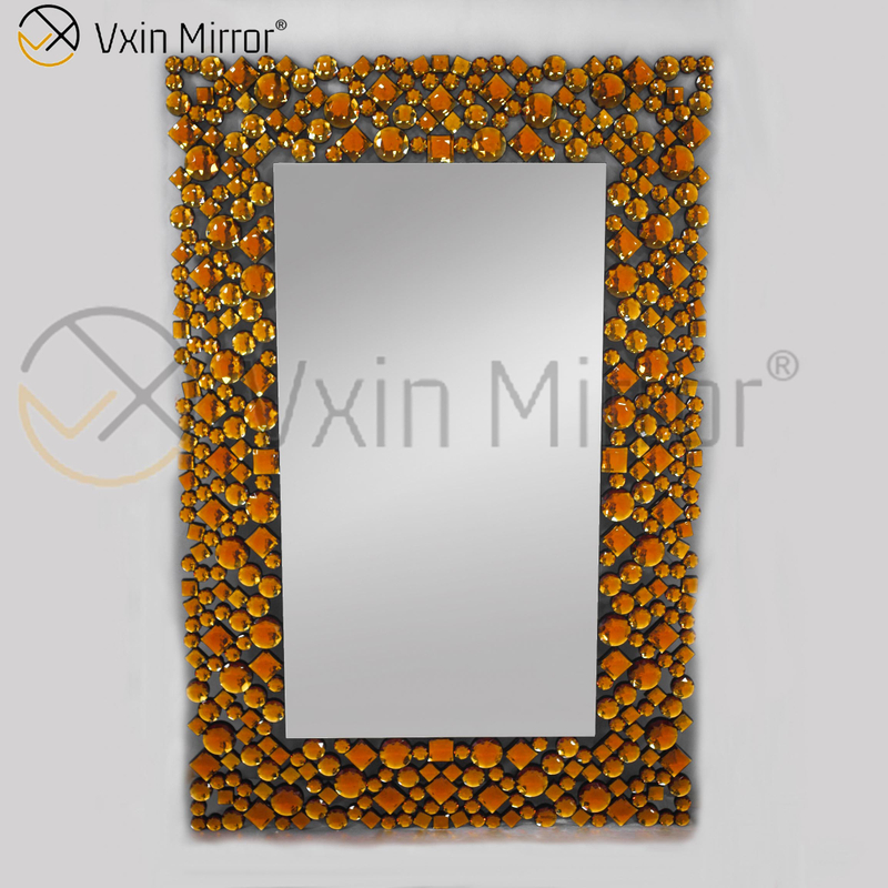 Высочайшее качество, серебристо-коричневый, 2 цвета, настенный декор WXM-1051, серебряное большое хрустальное настенное зеркало