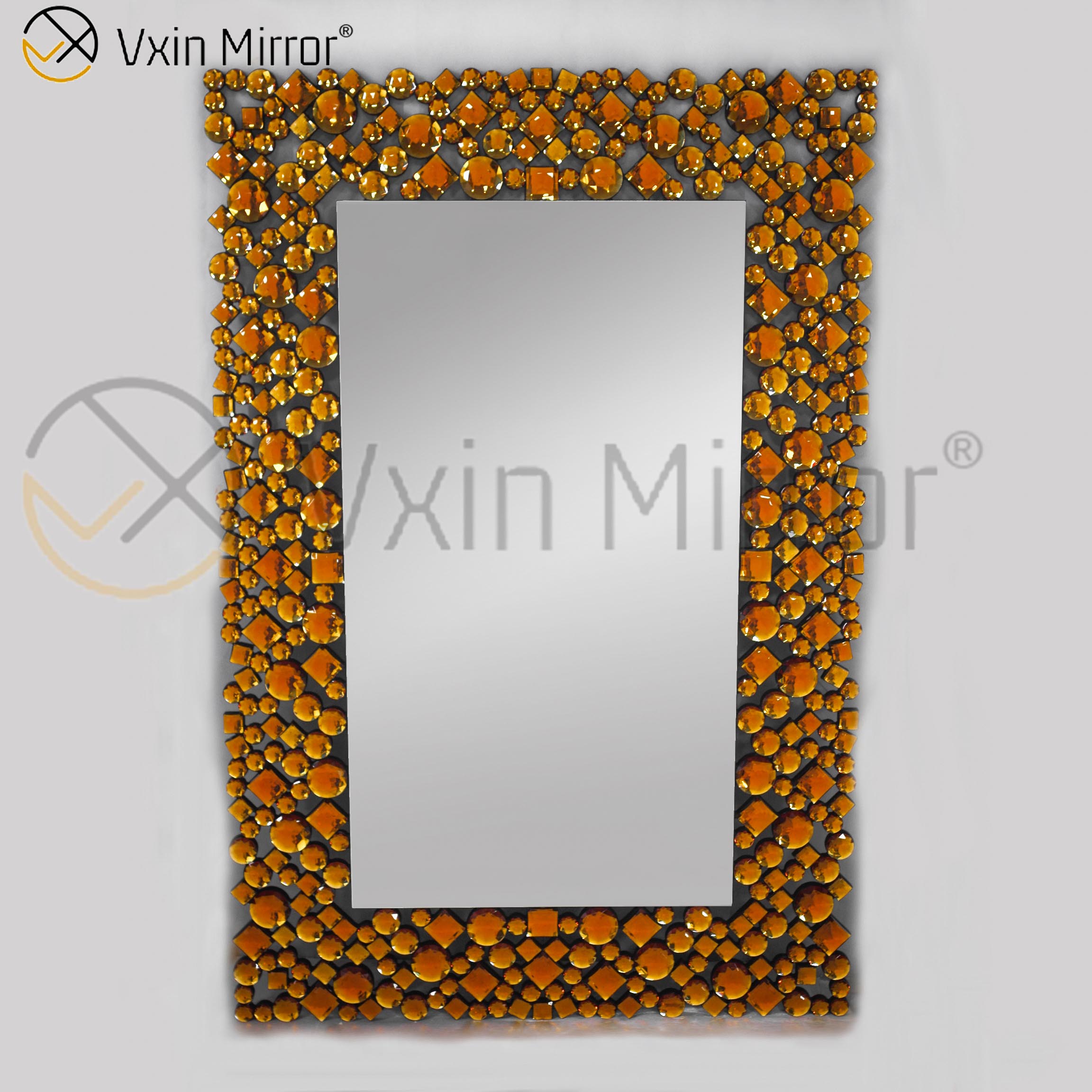 Высочайшее качество, серебристо-коричневый, 2 цвета, настенный декор WXM-1051, серебряное большое хрустальное настенное зеркало