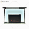 Новый дизайн WXMF-096 LED Серебряный матовый стеклянный зеркальный камин в гостиной с вставкой для помещения