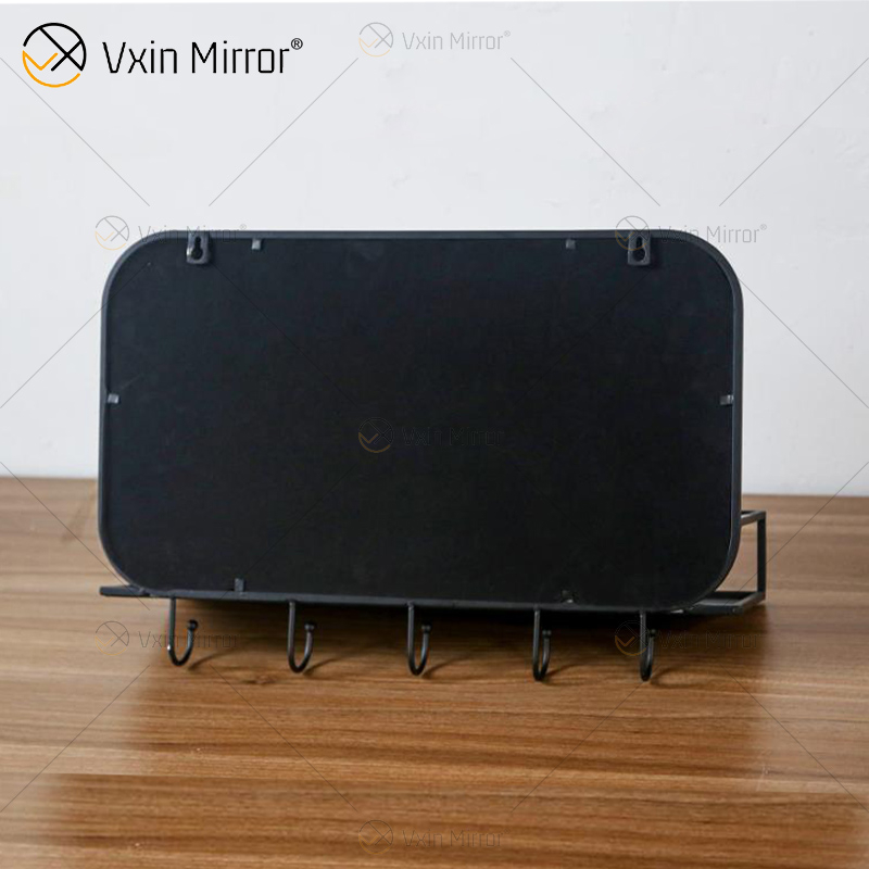 Vxin Factory Supply Silver Wall Decor Серебряный металлический стеллаж для хранения Зеркальная прямоугольная настенная полка