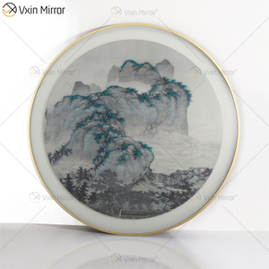 Античный стиль Vxin WXPP-86 Простота деревьев Краска Зеркало в рамке Wall Art Перо Подвесная картина для гостиной Набор для продажи