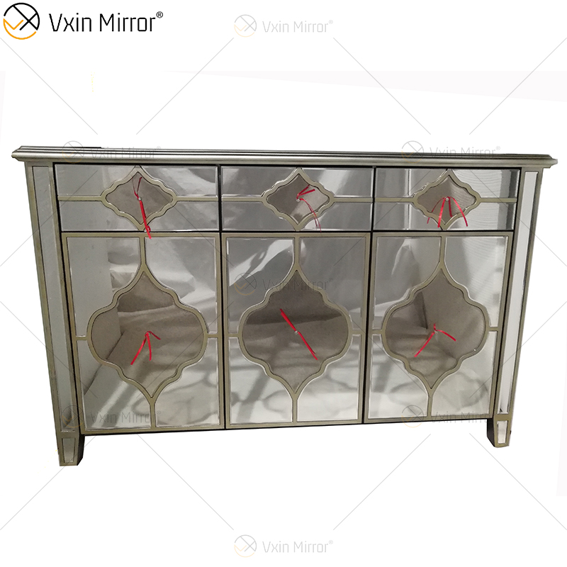 Шкаф кухонного шкафа Sideboard WXF-676 Top Design Luxury Anti Gold Mirored с ящиками Muti