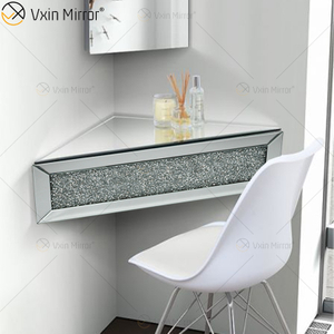 Vxin Factory Supply WXF-152 Серебряный декор для стен Серебряный щебень с алмазным зеркалом Настенная полка