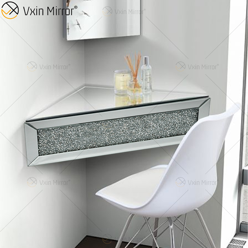 Vxin Factory Supply WXF-152 Серебряный декор для стен Серебряный щебень с алмазным зеркалом Настенная полка