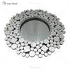 Зеркальные часы WXMC-085 Silver Wall Decor Элегантные хрустальные круглые часы