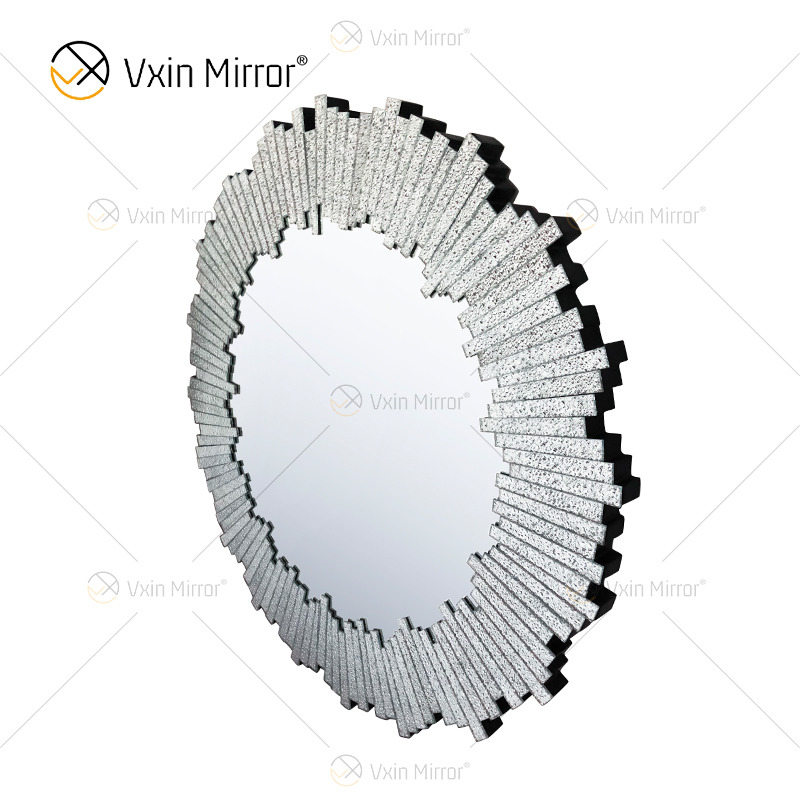 Новый дизайн WXM-1131 Wall Decor Diamond Shade Silver Wall Hanging Mirror