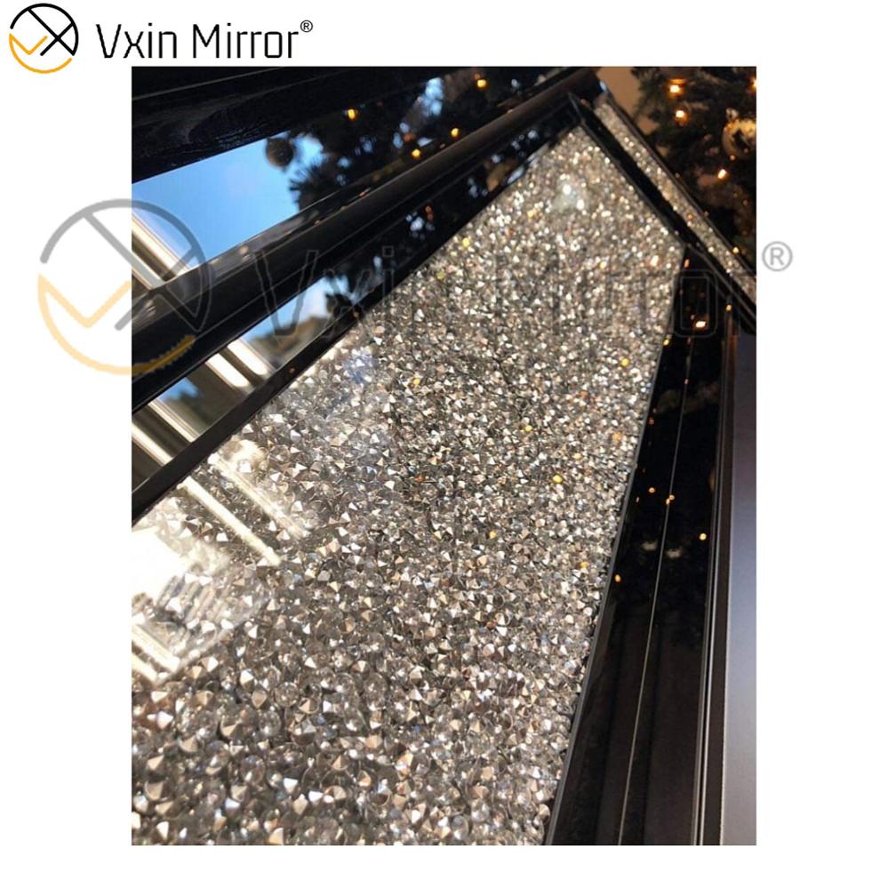 Серебряный дробленый бриллиантовый черный зеркальный камин Электрический камин для диванов в гостиной WXWF-042-1