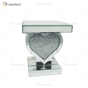 Прикроватный столик Heart Decor WXF-508-1 Серебряный измельченный бриллиант Зеркальная прикроватная тумбочка Мебель для дома