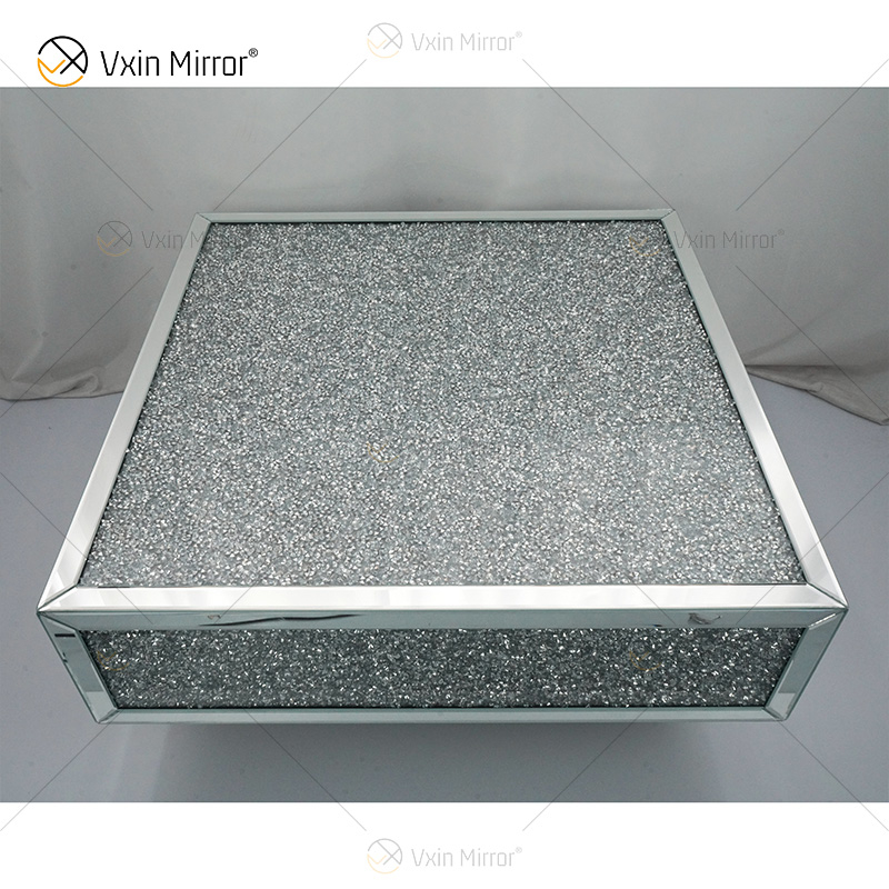 Индивидуальный стол WXF-141 Измельченный бриллиантовый домашний серебряный зеркальный журнальный столик